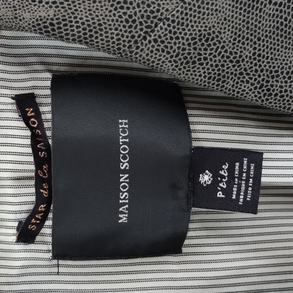 Maison Scotch blazer jacket Snakeskin fitted blazer two button taupe gray black - Picture 5 of 12